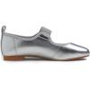 image:imageFEVERSOLE Womens Cushion Padded Comfort Square Toe Soft Mary Jane Dressy Elastic Strap Easy Slip on Work Office FlatsSq Silver Vegan Elastic Mary Jane