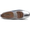 image:imageFEVERSOLE Womens Cushion Padded Comfort Square Toe Soft Mary Jane Dressy Elastic Strap Easy Slip on Work Office FlatsSq Silver Vegan Elastic Mary Jane