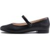 image:imageFEVERSOLE Womens Mary Jane Fashion Round Toe Low Heel Slip On Flats Black Vegan Leather Flat Heel Size 10 M US