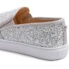 image:imageFEVERSOLE Womens Fashion SlipOn Sneaker Loafers Ice Silver Size 6 M US Boundle with No Show Socks Women Ankle Low Cut Thin No Slip Invisible Liner Socks 3 Color 6 Pairs