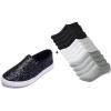 image:imageFEVERSOLE Womens Fashion SlipOn Sneaker Loafers Navy Size 7 M US Boundle with No Show Socks Women Ankle Low Cut Thin No Slip Invisible Liner Socks 3 Colors 6 Pairs