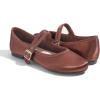 image:imageFEVERSOLE Womens Soft Cushion Extra Padded Comfort Round Toe Mary Jane Metal Buckle Fashion Ballet Flats Walking ShoesBrown Satin Mary Jane