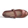 image:imageFEVERSOLE Womens Soft Cushion Extra Padded Comfort Round Toe Mary Jane Metal Buckle Fashion Ballet Flats Walking ShoesBrown Satin Mary Jane