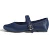 image:imageFEVERSOLE Womens Soft Cushion Extra Padded Comfort Round Toe Mary Jane Metal Buckle Fashion Ballet Flats Walking ShoesNavy Satin Mary Jane