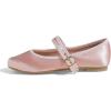 image:imageFEVERSOLE Womens Soft Cushion Extra Padded Comfort Round Toe Mary Jane Metal Buckle Fashion Ballet Flats Walking ShoesPink Satin Mary Jane