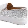 image:imageFEVERSOLE Womens Fashion SlipOn Sneaker Loafers Ice Silver Size 7 M US Bound with No Show Socks Women Ankle Low Cut Thin Socks 3 Colors 6 Pairs