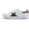 image:imageFEVERSOLE Womens Featured PU Leather Colorful Lace Up SneakerWhite Glitter Brown Star