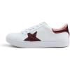 image:imageFEVERSOLE Womens Featured PU Leather Colorful Lace Up SneakerWhite Glitter Burgundy Star