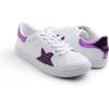 image:imageFEVERSOLE Womens Featured PU Leather Colorful Lace Up SneakerWhite Glitter Purple Star