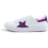 image:imageFEVERSOLE Womens Featured PU Leather Colorful Lace Up SneakerWhite Glitter Purple Star