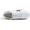 image:imageFEVERSOLE Womens Featured PU Leather Colorful Lace Up SneakerWhite Glitter Rose Gold Star