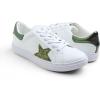 image:imageFEVERSOLE Womens Featured PU Leather Colorful Lace Up SneakerWhite Glitter Yellow Green Star