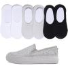 image:imageFEVERSOLE Womens Fashion SlipOn Sneaker Loafers Ice Silver Size 7 M US Bound with No Show Socks Women Ankle Low Cut Thin Socks 3 Colors 6 Pairs