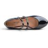 image:imageFEVERSOLE Womens Mary Jane Fashion Round Toe Double Straps Slip On FlatsMaryjane Two Straps Black Patent