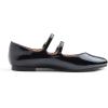image:imageFEVERSOLE Womens Mary Jane Fashion Round Toe Double Straps Slip On FlatsMaryjane Two Straps Black Patent