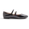 image:imageFEVERSOLE Womens Mary Jane Fashion Round Toe Double Straps Slip On FlatsMaryjane Two Straps Chocolate Patent