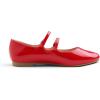 image:imageFEVERSOLE Womens Mary Jane Fashion Round Toe Double Straps Slip On FlatsMaryjane Two Straps Red Patent