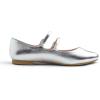 image:imageFEVERSOLE Womens Mary Jane Fashion Round Toe Double Straps Slip On FlatsMaryjane Two Straps Silver