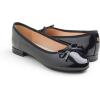 image:imageFEVERSOLE Womens Round Toe Low Heel Bow Tie Dress Pump ShoesBlack Patent Vegan Leather