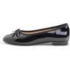 image:imageFEVERSOLE Womens Round Toe Low Heel Bow Tie Dress Pump ShoesBlack Patent Vegan Leather