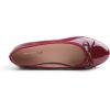 image:imageFEVERSOLE Womens Round Toe Low Heel Bow Tie Dress Pump ShoesBurgundy Patent Vegan Leather