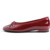 image:imageFEVERSOLE Womens Round Toe Low Heel Bow Tie Dress Pump ShoesBurgundy Patent Vegan Leather