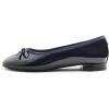 image:imageFEVERSOLE Womens Round Toe Low Heel Bow Tie Dress Pump ShoesNavy Patent Vegan Leather