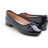 image:imageFEVERSOLE Womens Round Toe Low Heel Bow Tie Dress Pump ShoesNavy Patent Vegan Leather