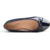 image:imageFEVERSOLE Womens Round Toe Low Heel Bow Tie Dress Pump ShoesNavy Patent Vegan Leather
