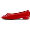 image:imageFEVERSOLE Womens Round Toe Low Heel Bow Tie Dress Pump ShoesRed Patent Vegan Leather