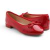 image:imageFEVERSOLE Womens Round Toe Low Heel Bow Tie Dress Pump ShoesRed Patent Vegan Leather