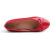 image:imageFEVERSOLE Womens Round Toe Low Heel Bow Tie Dress Pump ShoesRed Patent Vegan Leather