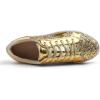 image:imageFEVERSOLE Womens Fashion Lace Up Dress Sneakers Sparkly Party Shiny ShoesGold Glitter Star Laceup 1405