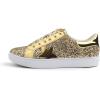 image:imageFEVERSOLE Womens Fashion Lace Up Dress Sneakers Sparkly Party Shiny ShoesGold Glitter Star Laceup 1405