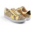 image:imageFEVERSOLE Womens Fashion Lace Up Dress Sneakers Sparkly Party Shiny ShoesGold Glitter Star Laceup 1405