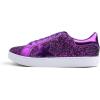 image:imageFEVERSOLE Womens Fashion Lace Up Dress Sneakers Sparkly Party Shiny ShoesPurple Glitter Star Laceup 1405