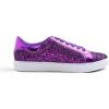 image:imageFEVERSOLE Womens Fashion Lace Up Dress Sneakers Sparkly Party Shiny ShoesPurple Glitter Star Laceup 1405