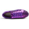 image:imageFEVERSOLE Womens Fashion Lace Up Dress Sneakers Sparkly Party Shiny ShoesPurple Glitter Star Laceup 1405