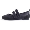 image:imageFEVERSOLE Womens Cushion Padded Mary Jane Sneakerina Double Straps Comfort Casual Soft Fabric Sporty BalletsBlack Fabric Mf Two Straps
