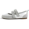 image:imageFEVERSOLE Womens Cushion Padded Mary Jane Sneakerina Double Straps Comfort Casual Soft Fabric Sporty BalletsWhite Fabric Mf Two Straps