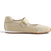 image:imageFEVERSOLE Womens Cushion Padded Sport Wide Toe Box Mary Jane Comfort Casual Soft Fabric Genuine Suede Ballet SneakerinaBeige Fabric Genuine Suede