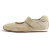 image:imageFEVERSOLE Womens Cushion Padded Sport Wide Toe Box Mary Jane Comfort Casual Soft Fabric Genuine Suede Ballet SneakerinaBeige Fabric Genuine Suede