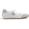 image:imageFEVERSOLE Womens Cushion Padded Sport Wide Toe Box Mary Jane Comfort Casual Soft Fabric Genuine Suede Ballet SneakerinaWhite Fabric Genuine Suede