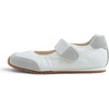 image:imageFEVERSOLE Womens Cushion Padded Sport Wide Toe Box Mary Jane Comfort Casual Soft Fabric Genuine Suede Ballet SneakerinaWhite Fabric Genuine Suede