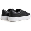 image:imageFEVERSOLE Womens Fashion Platform Vegan Leather Daily Casual Lace Up SneakerBlack Platform Laceup