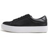 image:imageFEVERSOLE Womens Fashion Platform Vegan Leather Daily Casual Lace Up SneakerBlack Platform Laceup