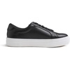 image:imageFEVERSOLE Womens Fashion Platform Vegan Leather Daily Casual Lace Up SneakerBlack Platform Laceup