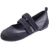 image:imageFEVERSOLE Womens Cushion Padded Mary Jane Sneakerina Double Straps Comfort Casual Soft Fabric Sporty BalletsBlack Fabric Mf Two Straps