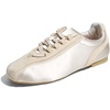 image:imageFEVERSOLE Womens Fashion Cushion Padded Ballet Flats Comfort Casual Soft Fabric Ballerina SneakerBeige Satinmf