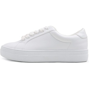 image:imageFEVERSOLE Womens Fashion Platform Vegan Leather Daily Casual Lace Up SneakerWhite Platform Laceup